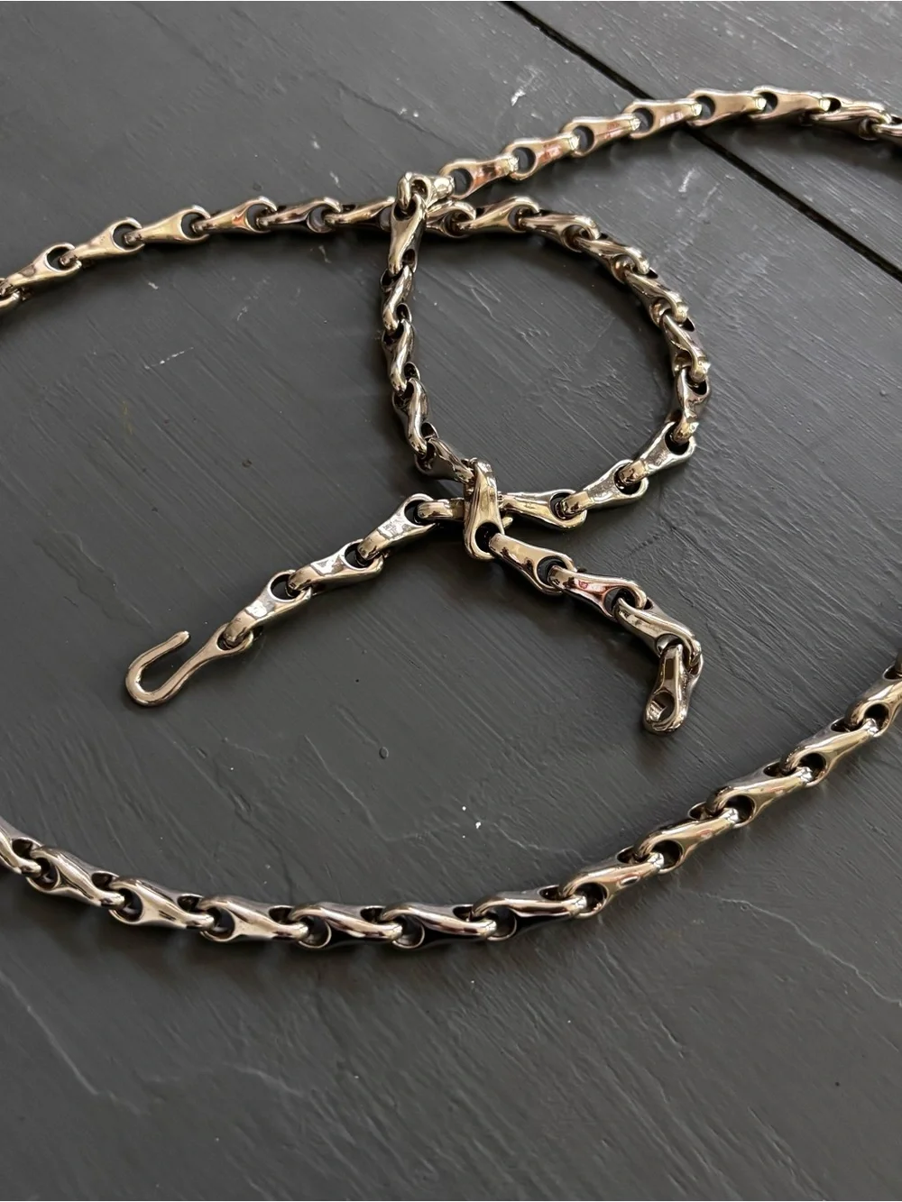 Y2K Silver-Tone Link Chain Belt